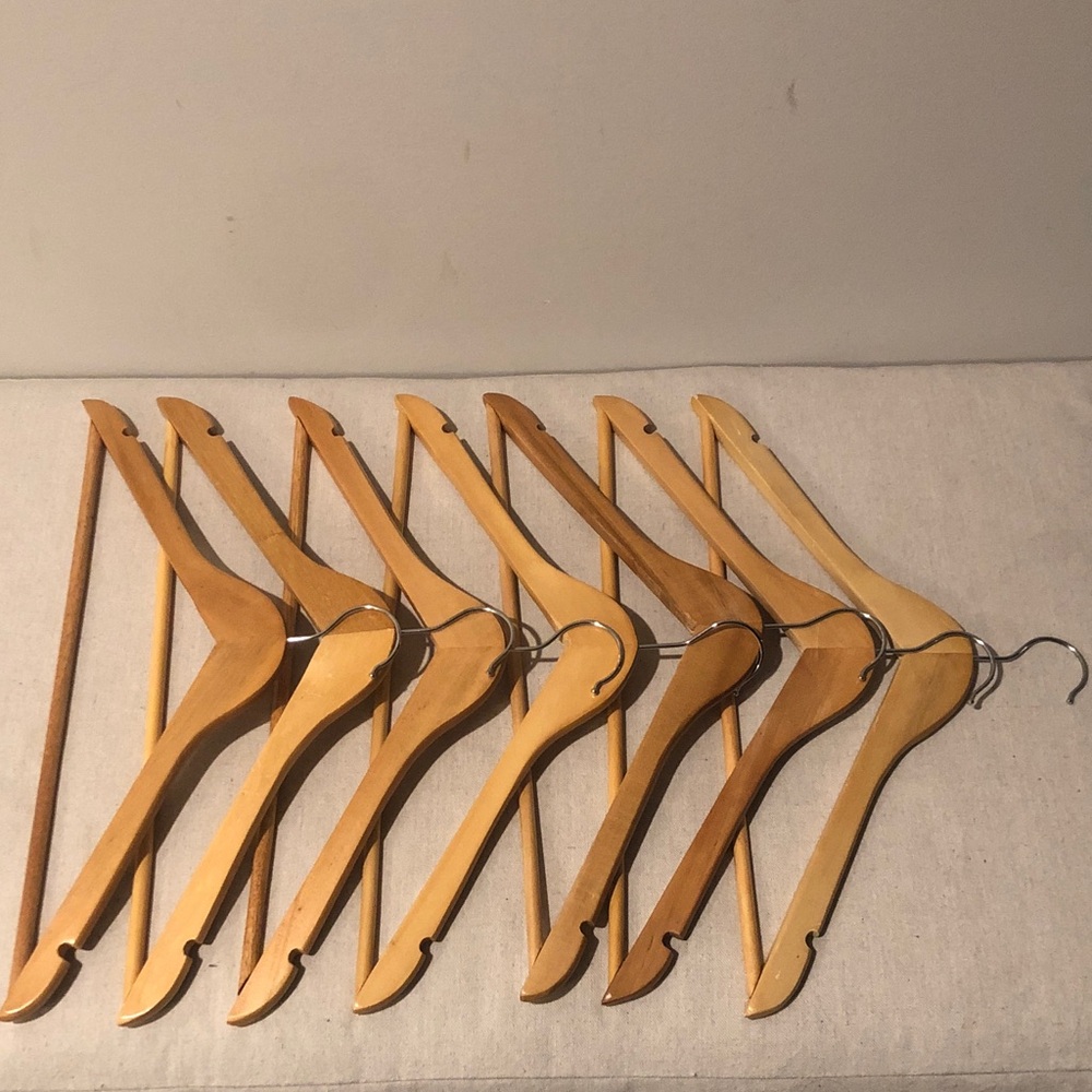 Wood Clothes Hangers Bundle Lot of 7 Like New